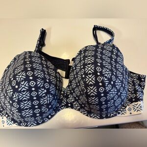 Cacique Navy and Cream Lingerie